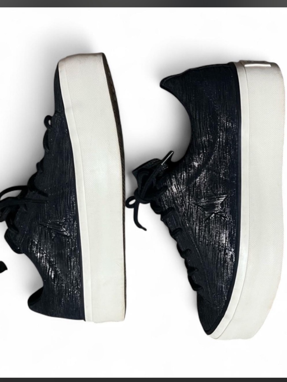 Converse Black Platform Sneakers with White Soles